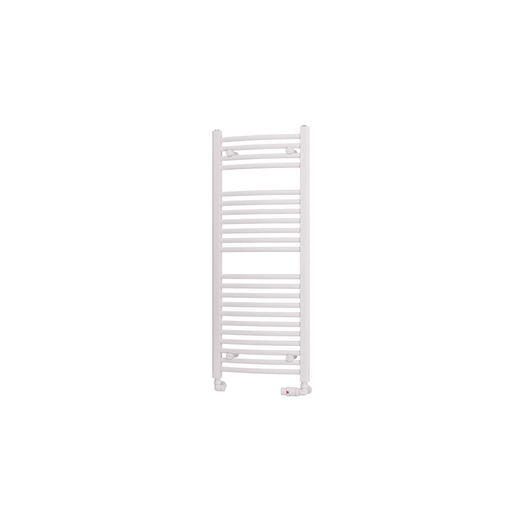 Eastbrook Biava Electric Curved Gloss White Towel Rail 1118mm x 450mm Cut Out Image 41.0302-ELE