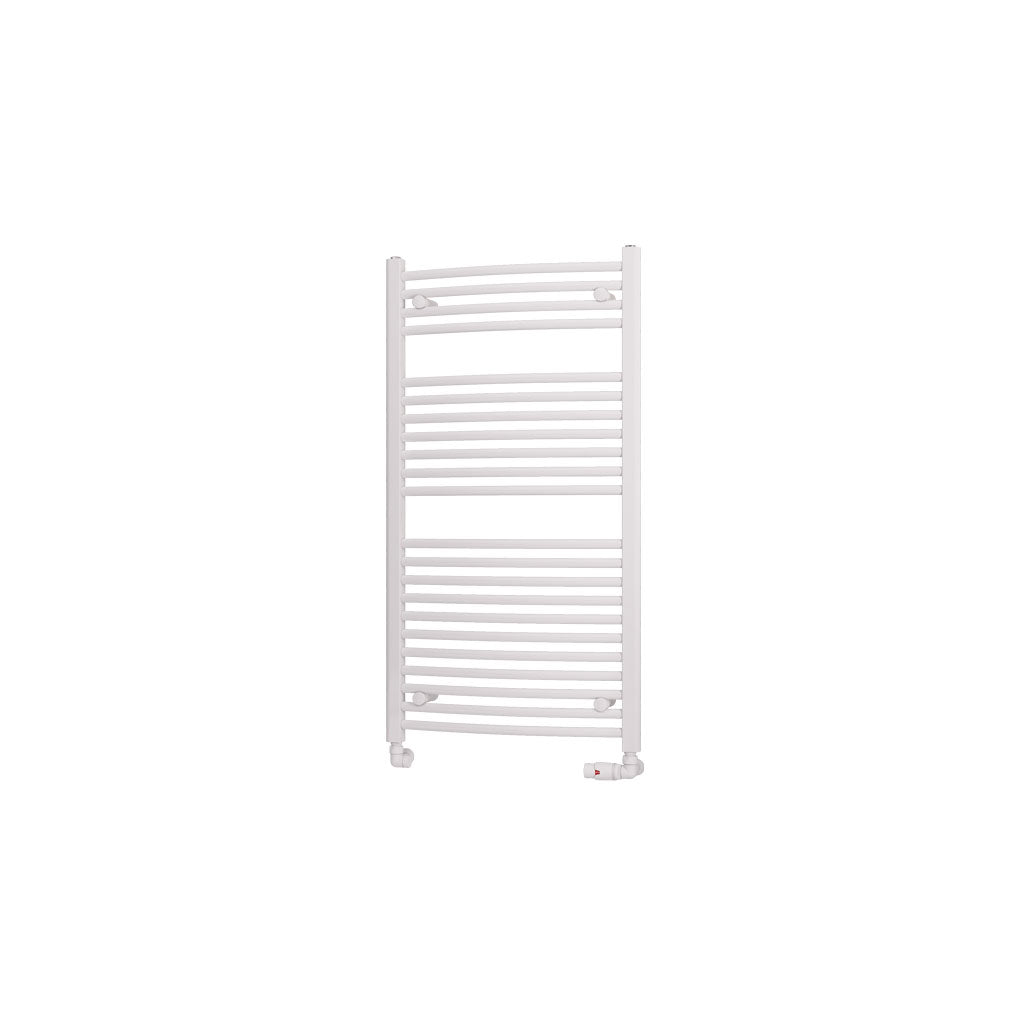 Eastbrook Biava Electric Curved Gloss White Towel Rail 1118mm x 600mm Cut Out Image 41.0303-ELE