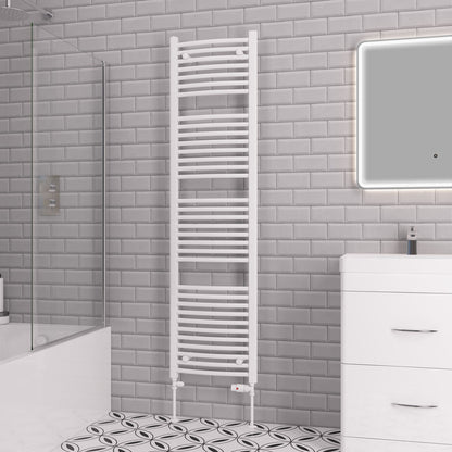 Eastbrook Biava Electric Curved Gloss White Towel Rail 1720mm x 450mm 41.0305-ELE