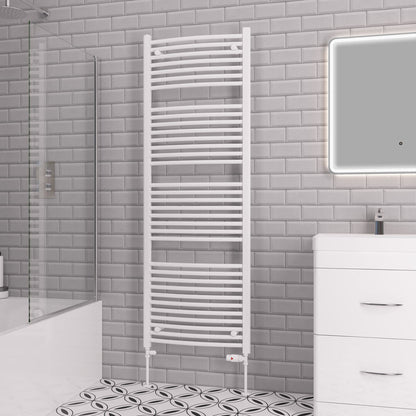 Eastbrook Biava Electric Curved Gloss White Towel Rail 1720mm x 600mm 41.0306-ELE