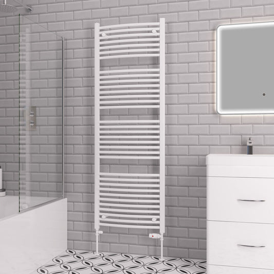 Eastbrook Biava Electric Curved Gloss White Towel Rail 1720mm x 600mm 41.0306-ELE