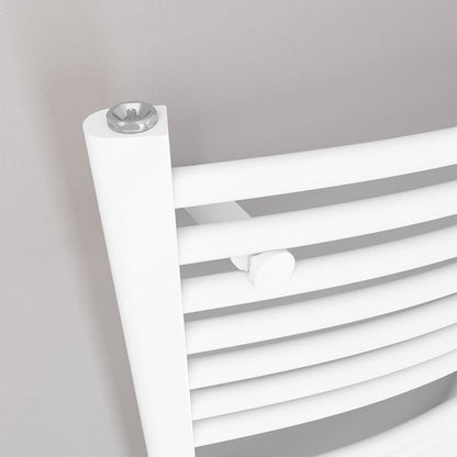 Eastbrook Biava Electric Curved Gloss White Towel Rail 1720mm x 750mm Close Up Image 41.0307-ELE
