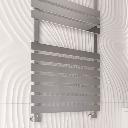 Eastbrook Biava Electric Flat Polished Stainless Steel Towel Rail 1190mm x 500mm Front View Image 41.0252-ELE