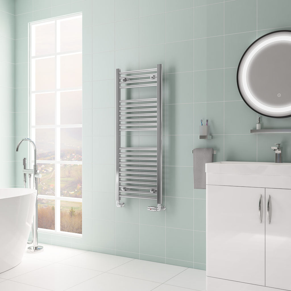 Eastbrook Biava Electric Hidden Vent Straight Chrome Towel Rail 1118mm x 450mm 61.0078-ELE