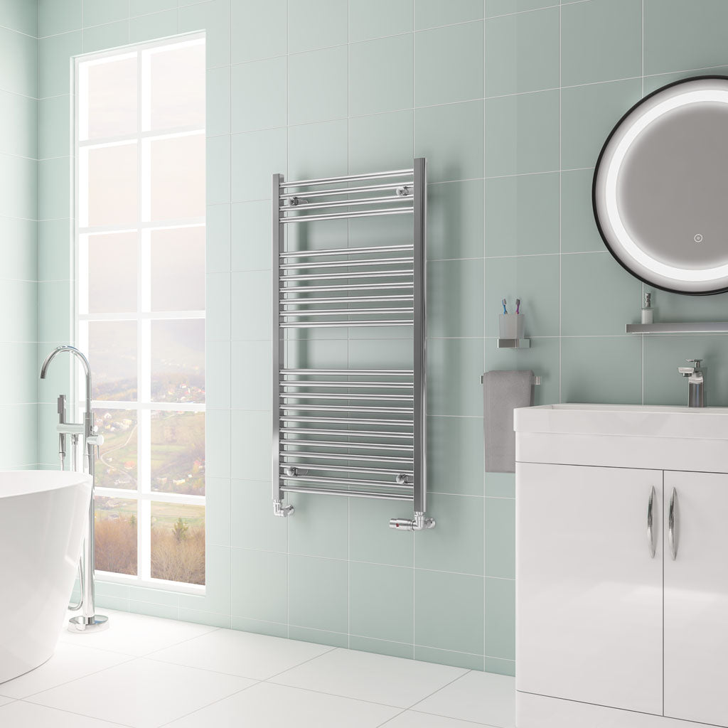 Eastbrook Biava Electric Hidden Vent Straight Chrome Towel Rail 1118mm x 600mm 61.0079-ELE