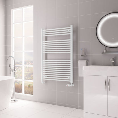 Eastbrook Biava Electric Hidden Vent Straight Gloss White Towel Rail 1118mm x 750mm 61.0090-ELE
