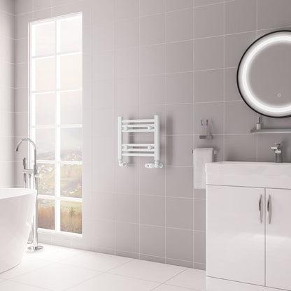 Eastbrook Biava Electric Hidden Vent Straight Gloss White Towel Rail 360mm x 400mm 61.0084-ELE
