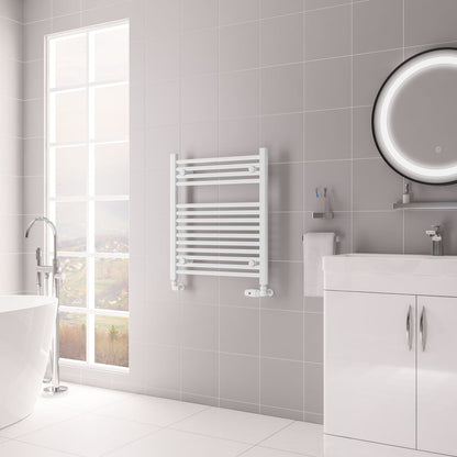 Eastbrook Biava Electric Hidden Vent Straight Gloss White Towel Rail 688mm x 600mm 61.0086-ELE
