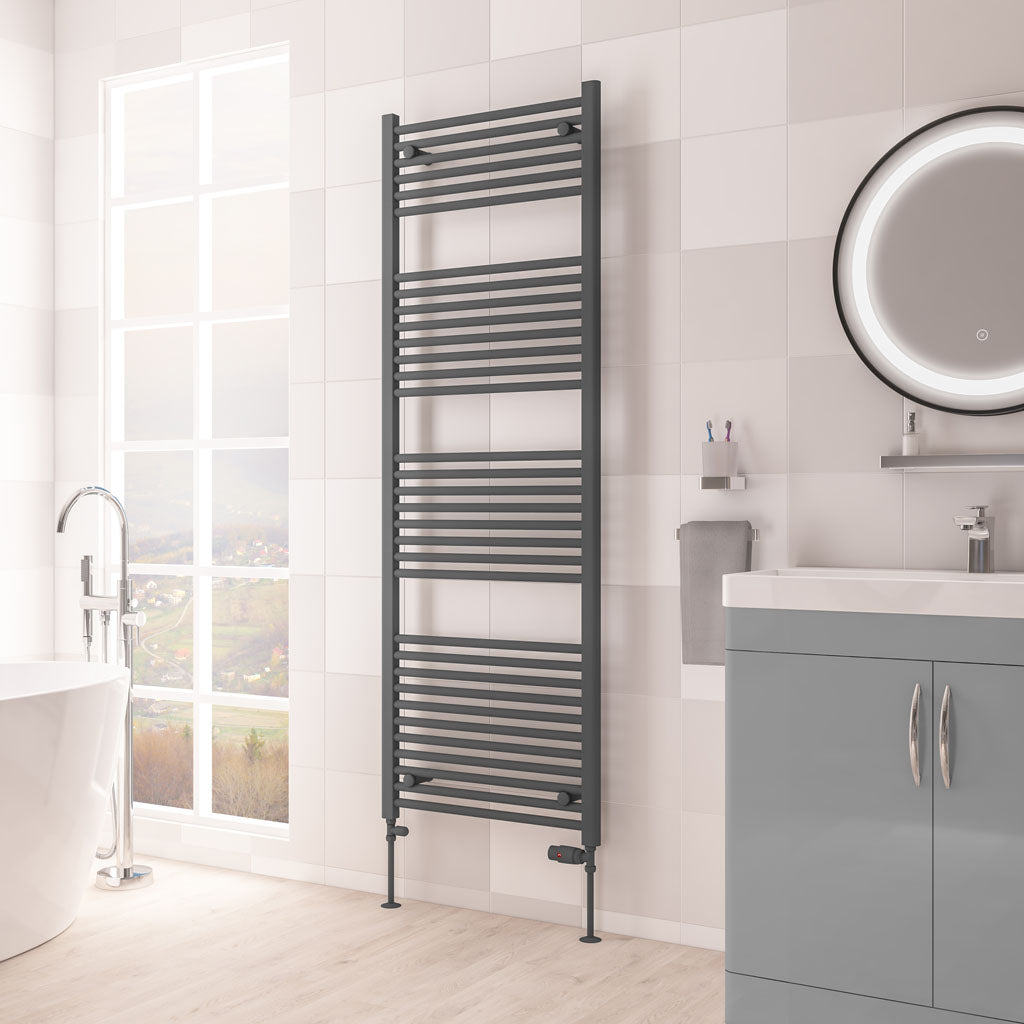 Eastbrook Biava Electric Hidden Vent Straight Matt Anthracite Towel Rail 1720mm x 600mm 61.0102-ELE