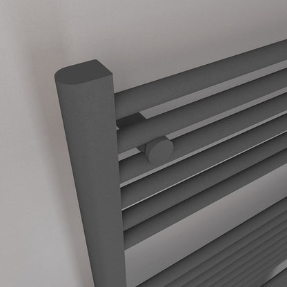 Eastbrook Biava Electric Hidden Vent Straight Matt Anthracite Towel Rail 1720mm x 600mm Close Up Angled Image 61.0102-ELE