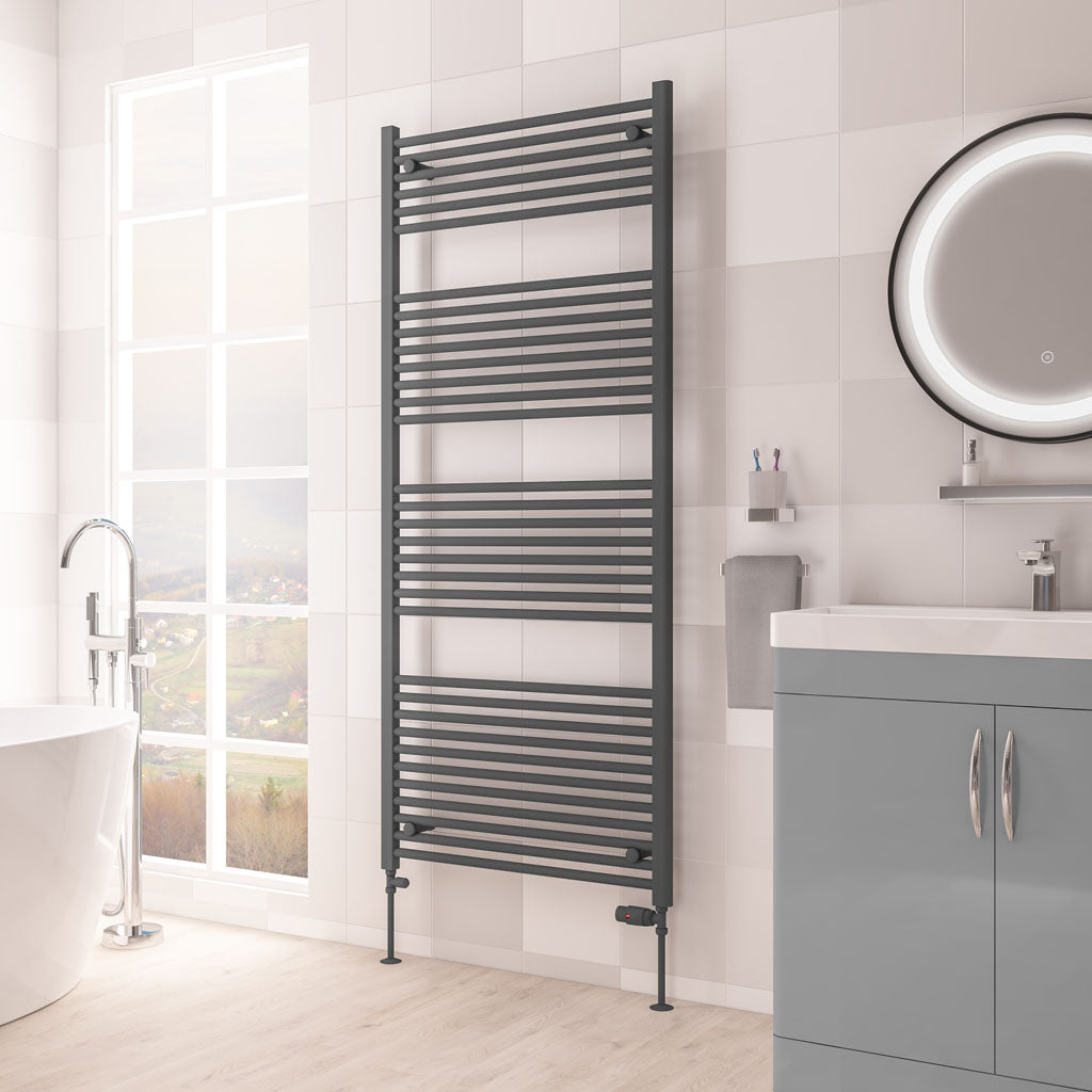 Eastbrook Biava Electric Hidden Vent Straight Matt Anthracite Towel Rail 1720mm x 750mm 61.0103-ELE