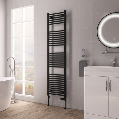 Eastbrook Biava Electric Hidden Vent Straight Matt Black Towel Rail 1720mm x 450mm 61.0111-ELE