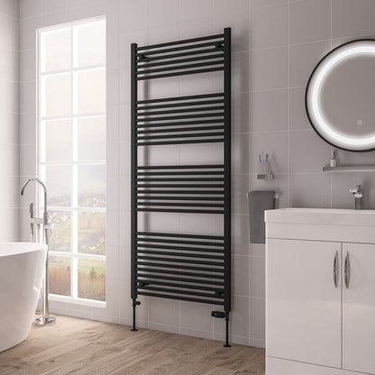 Eastbrook Biava Electric Hidden Vent Straight Matt Black Towel Rail 1720mm x 750mm 61.0113-ELE