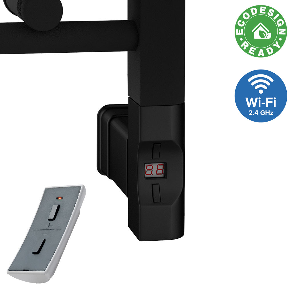 Eastbrook Biava Electric Hidden Vent Straight Matt Black Towel Rail 360mm x 400mm 61.0104-ELE-8.494