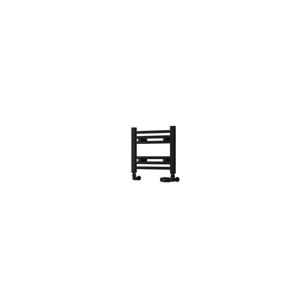 Eastbrook Biava Electric Hidden Vent Straight Matt Black Towel Rail 360mm x 400mm Cut Out Image 61.0104-ELE