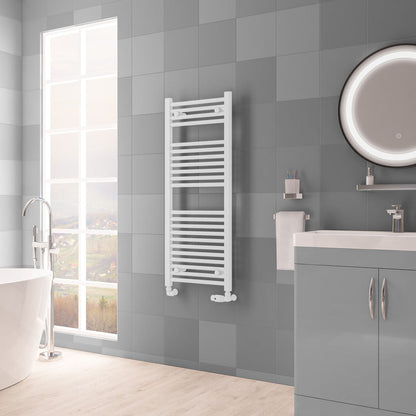 Eastbrook Biava Electric Hidden Vent Straight Matt White Towel Rail 1118mm x 450mm 61.0118-ELE