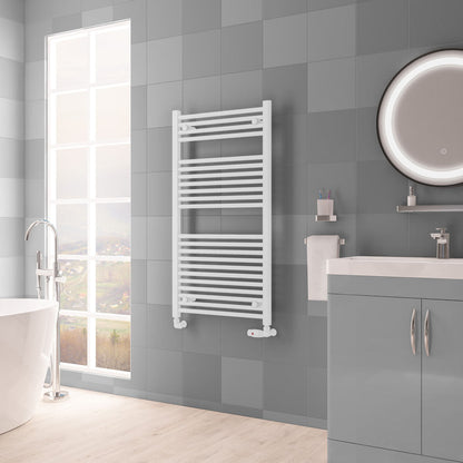 Eastbrook Biava Electric Hidden Vent Straight Matt White Towel Rail 1118mm x 600mm 61.0119-ELE