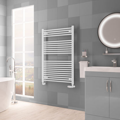 Eastbrook Biava Electric Hidden Vent Straight Matt White Towel Rail 1118mm x 750mm 61.0120-ELE