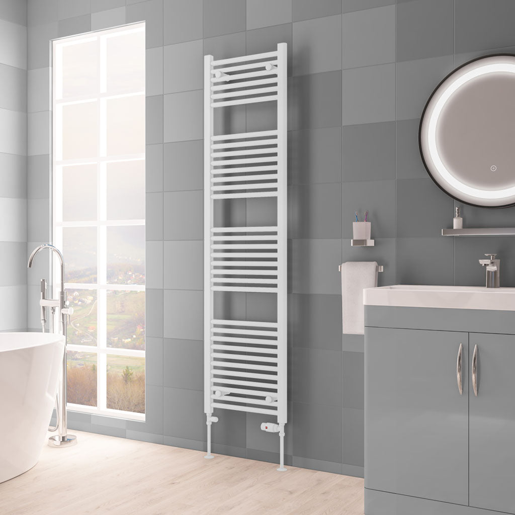 Eastbrook Biava Electric Hidden Vent Straight Matt White Towel Rail 1720mm x 450mm 61.0121-ELE