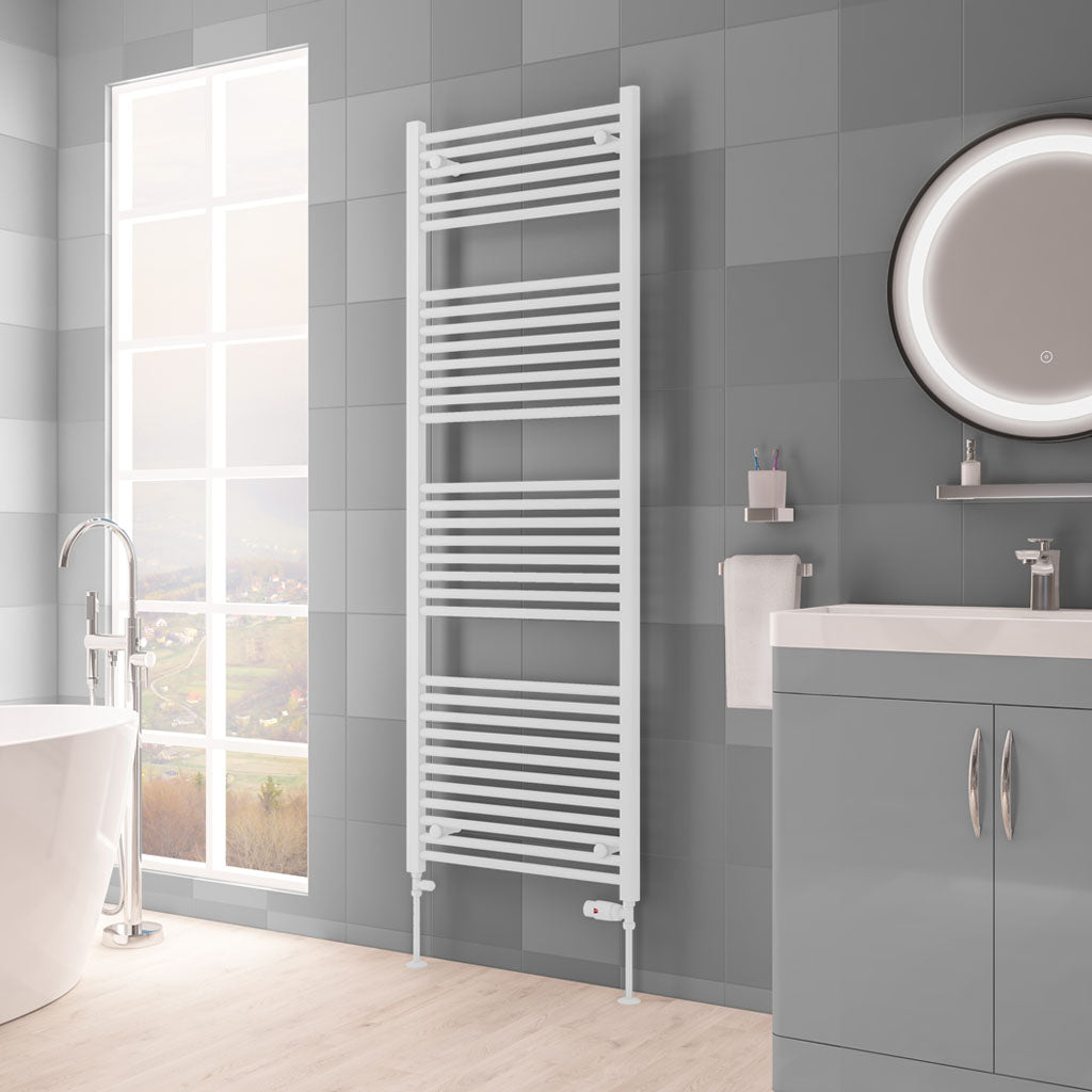 Eastbrook Biava Electric Hidden Vent Straight Matt White Towel Rail 1720mm x 600mm 61.0122-ELE