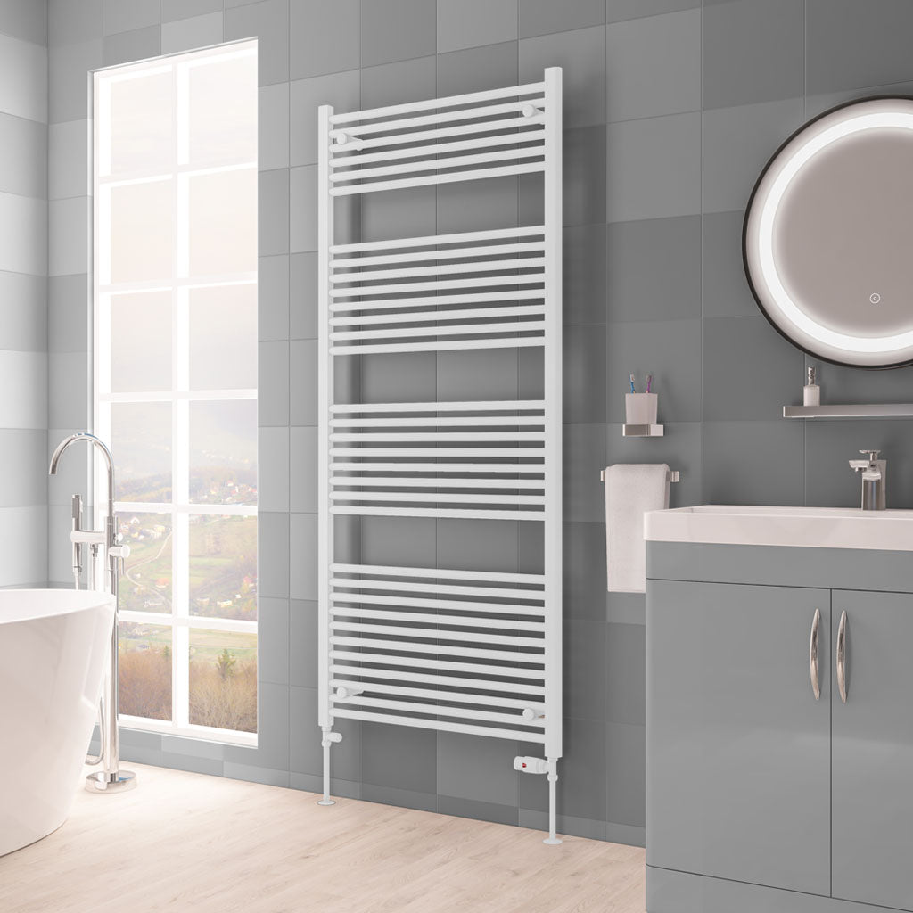 Eastbrook Biava Electric Hidden Vent Straight Matt White Towel Rail 1720mm x 750mm 61.0123-ELE