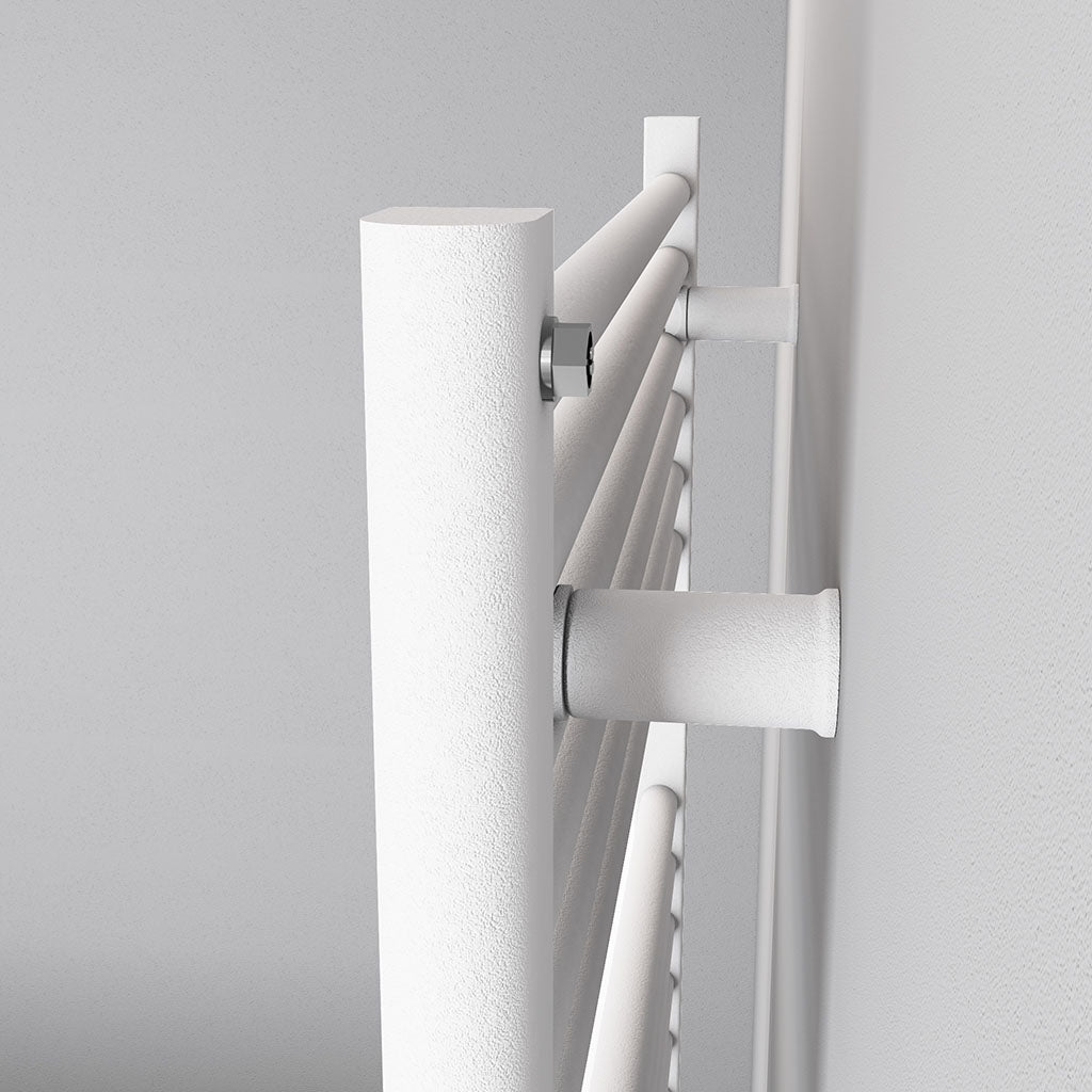 Eastbrook Biava Electric Hidden Vent Straight Matt White Towel Rail 360mm x 400mm Close Up Image 61.0114-ELE