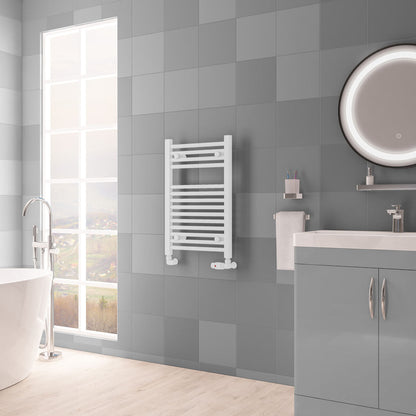 Eastbrook Biava Electric Hidden Vent Straight Matt White Towel Rail 688mm x 450mm 61.0115-ELE