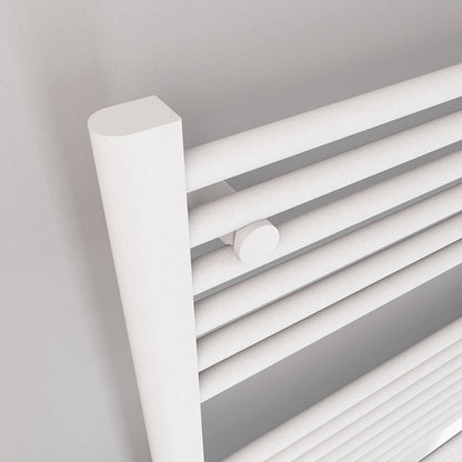 Eastbrook Biava Electric Hidden Vent Straight Matt White Towel Rail 688mm x 450mm Close Up Angled Image 61.0115-ELE