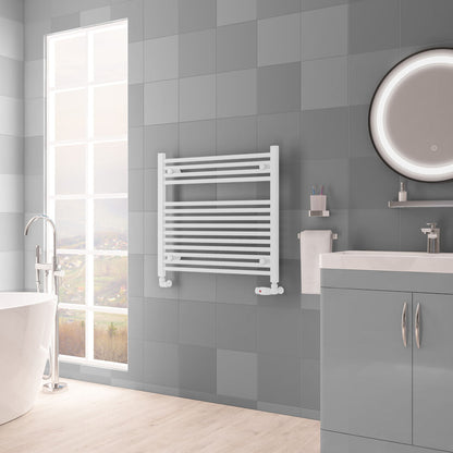Eastbrook Biava Electric Hidden Vent Straight Matt White Towel Rail 688mm x 750mm 61.0117-ELE