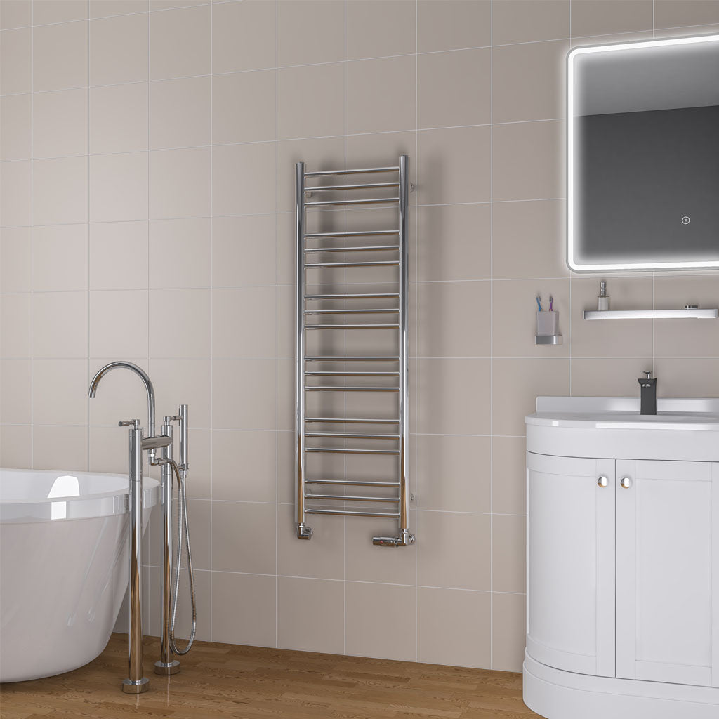 Eastbrook Biava Electric Round Straight Chrome Towel Rail 1200mm x 400mm 41.0146-ELE