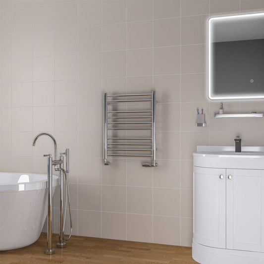 Eastbrook Biava Electric Round Straight Chrome Towel Rail 600mm x 500mm 41.0148-ELE