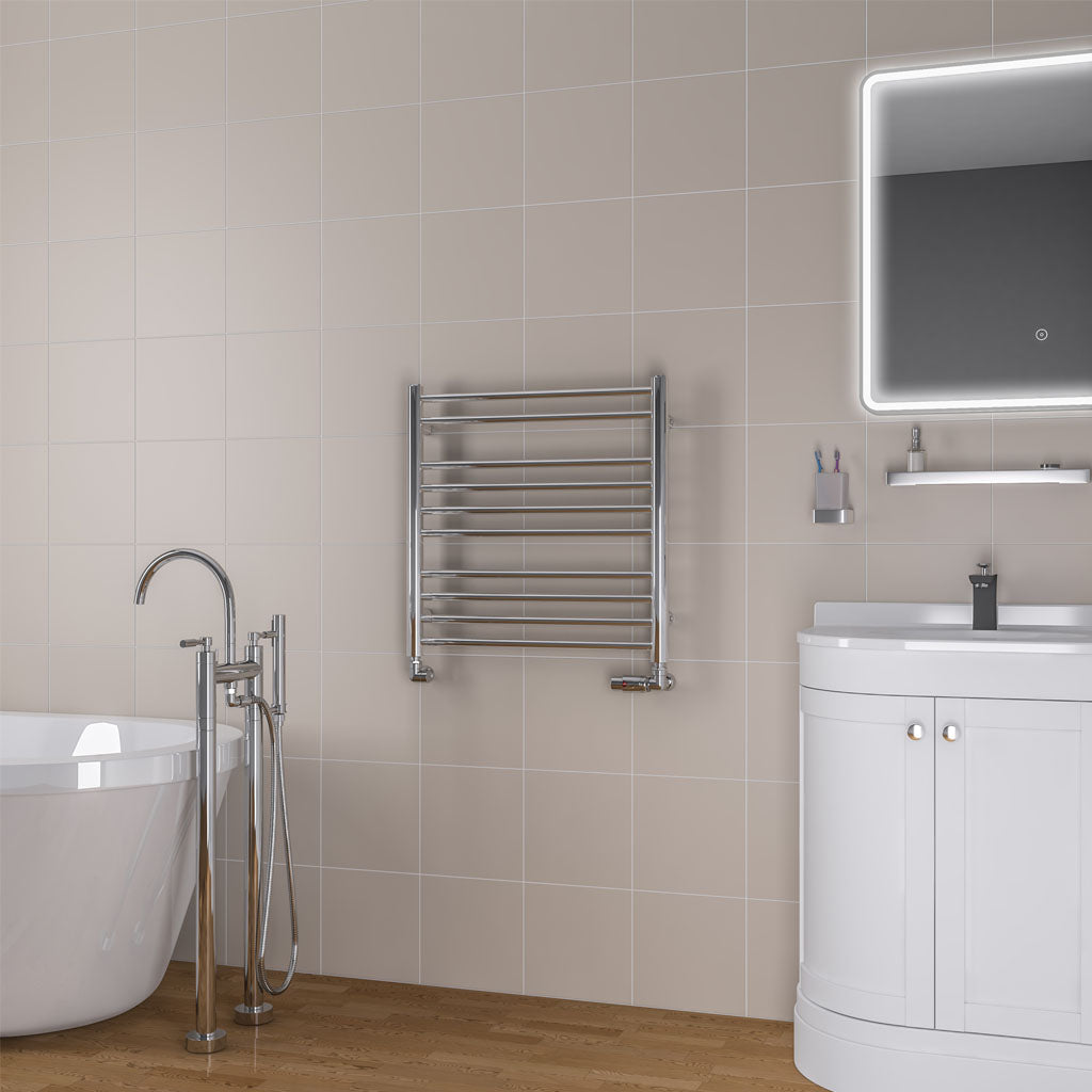Eastbrook Biava Electric Round Straight Chrome Towel Rail 600mm x 600mm 41.0151-ELE