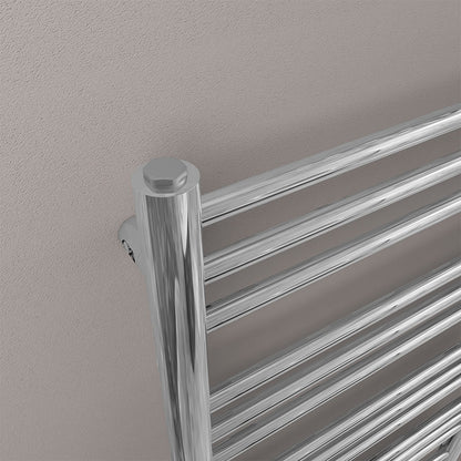 Eastbrook Biava Electric Round Straight Chrome Towel Rail 600mm x 600mm Close Up Image 41.0151-ELE