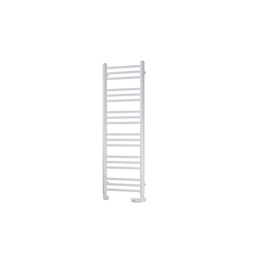 Eastbrook Biava Electric Round Straight Gloss White Towel Rail 1200mm x 400mm Cut Out Image 41.0155-ELE