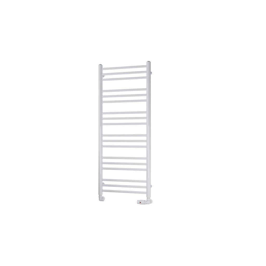 Eastbrook Biava Electric Round Straight Gloss White Towel Rail 1200mm x 500mm Cut Out Image 41.0158-ELE