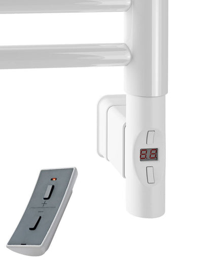Eastbrook Biava Electric Round Straight Gloss White Towel Rail 1200mm x 600mm 41.0161-ELE-8.360