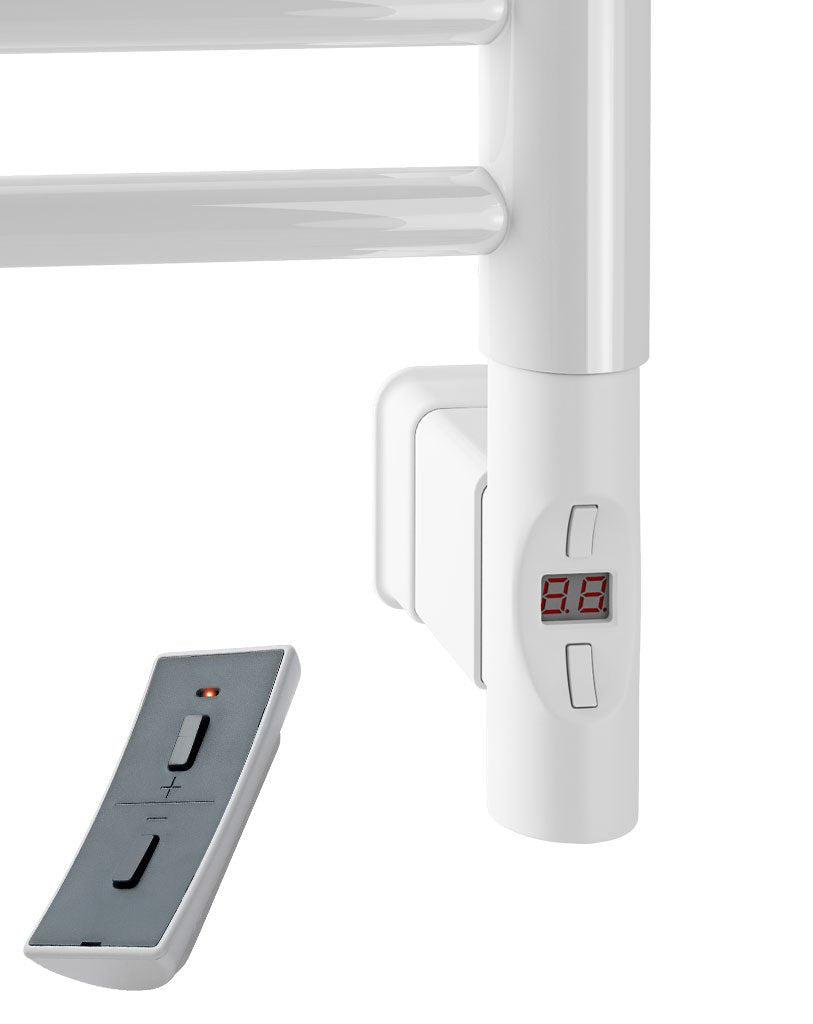 Eastbrook Biava Electric Round Straight Gloss White Towel Rail 1200mm x 600mm 41.0161-ELE-8.525