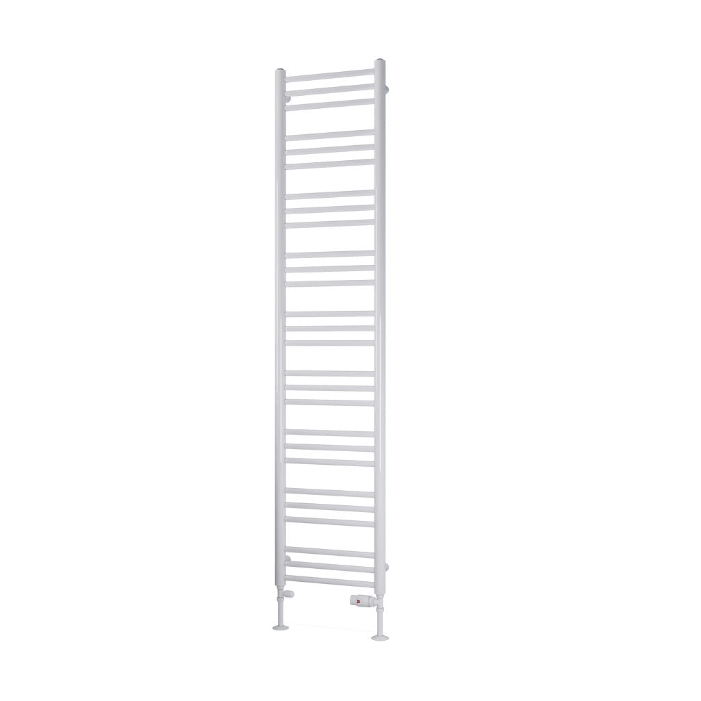 Eastbrook Biava Electric Round Straight Gloss White Towel Rail 1800mm x 400mm Cut Out Image 41.0156-ELE