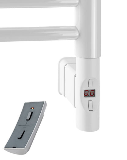 Eastbrook Biava Electric Round Straight Gloss White Towel Rail 600mm x 500mm 41.0157-ELE-8.504