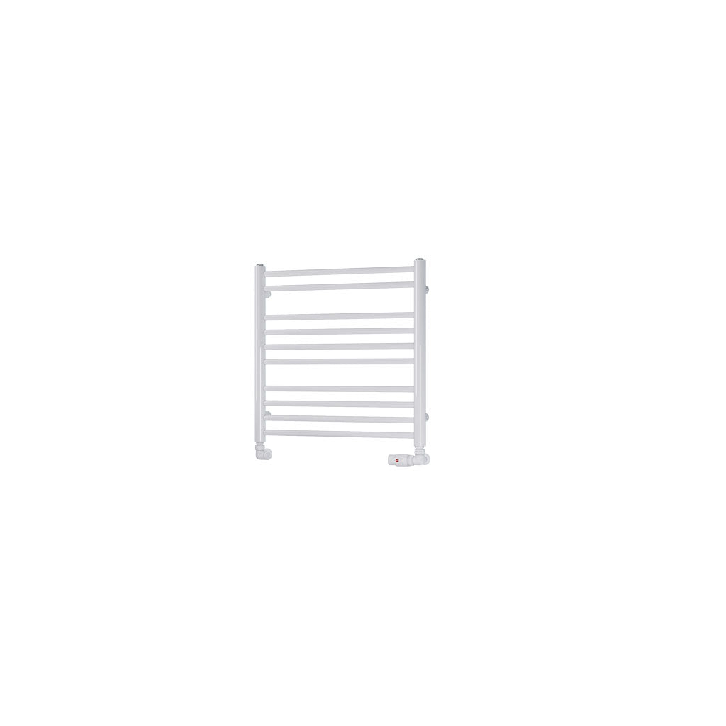 Eastbrook Biava Electric Round Straight Gloss White Towel Rail 600mm x 600mm Cut Out Image 41.0160-ELE