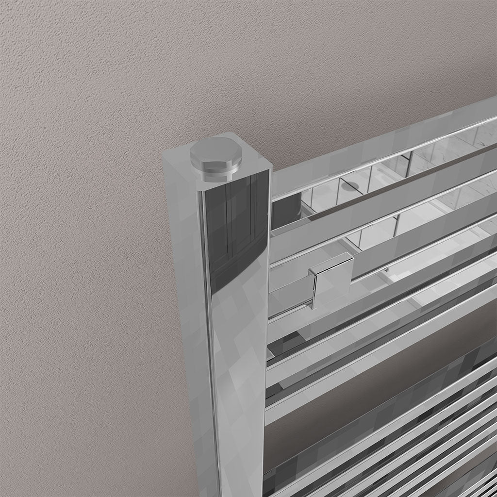 Eastbrook Biava Electric Square Chrome Towel Rail 1800mm x 400mm Close Up Image 41.0111-ELE