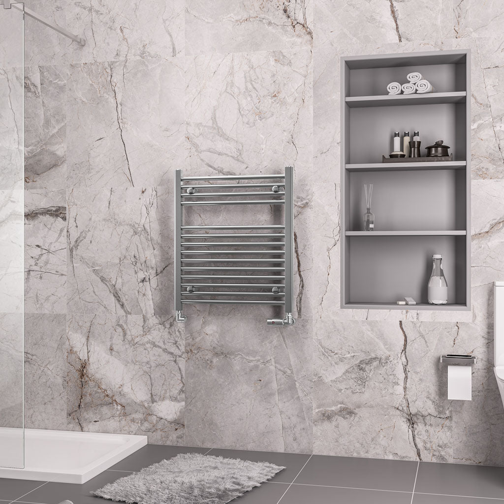 Eastbrook Biava Electric Straight Chrome Towel Rail 688mm x 600mm 41.0270-ELE