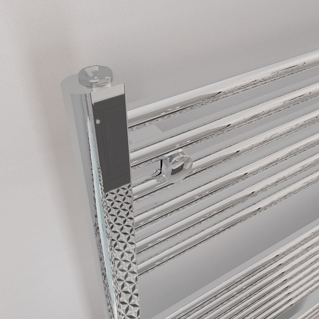 Eastbrook Biava Electric Straight Chrome Towel Rail 688mm x 600mm Close Up Image 41.0270-ELE