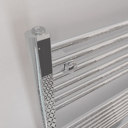 Eastbrook Biava Electric Straight Chrome Towel Rail 688mm x 600mm Close Up Image 41.0270-ELE