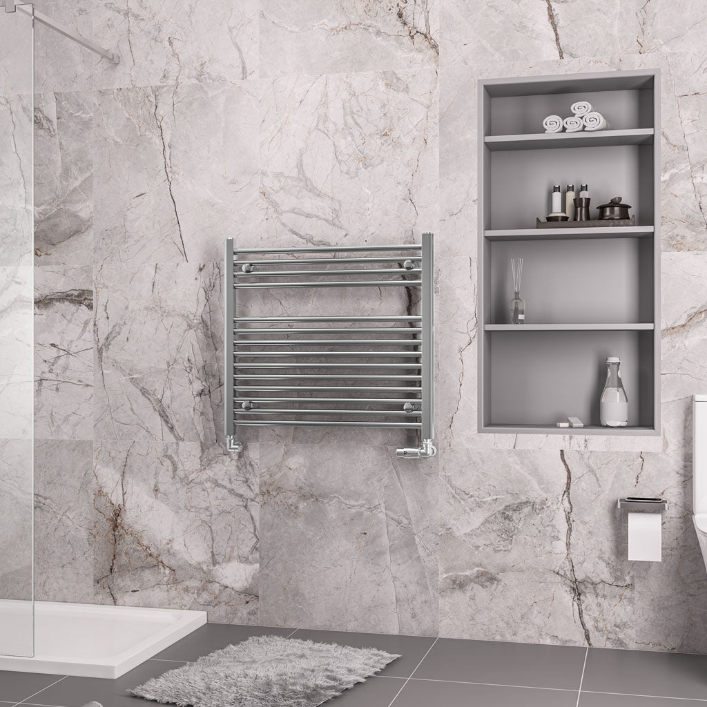 Eastbrook Biava Electric Straight Chrome Towel Rail 688mm x 750mm 41.0271-ELE