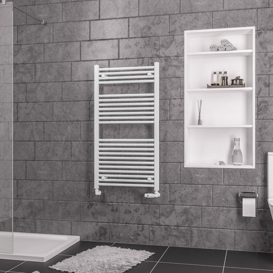 Eastbrook Biava Electric Straight Gloss White Towel Rail 1118mm x 600mm 41.0283-ELE
