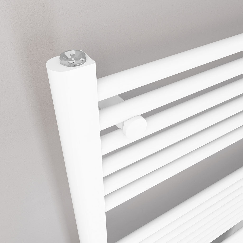 Eastbrook Biava Electric Straight Gloss White Towel Rail 1118mm x 600mm Close Up Image 41.0283-ELE
