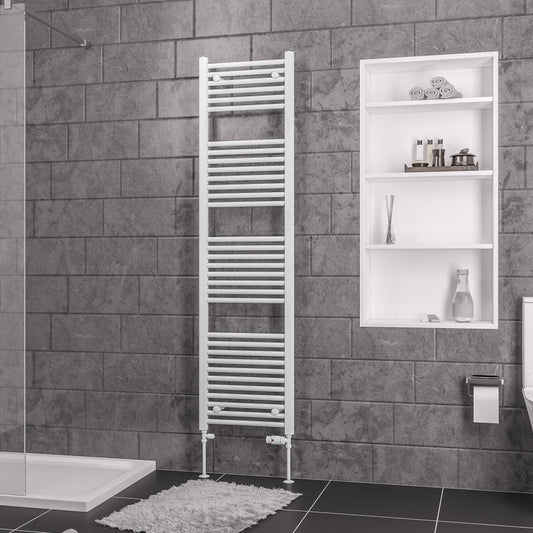 Eastbrook Biava Electric Straight Gloss White Towel Rail 1720mm x 450mm 41.0285-ELE
