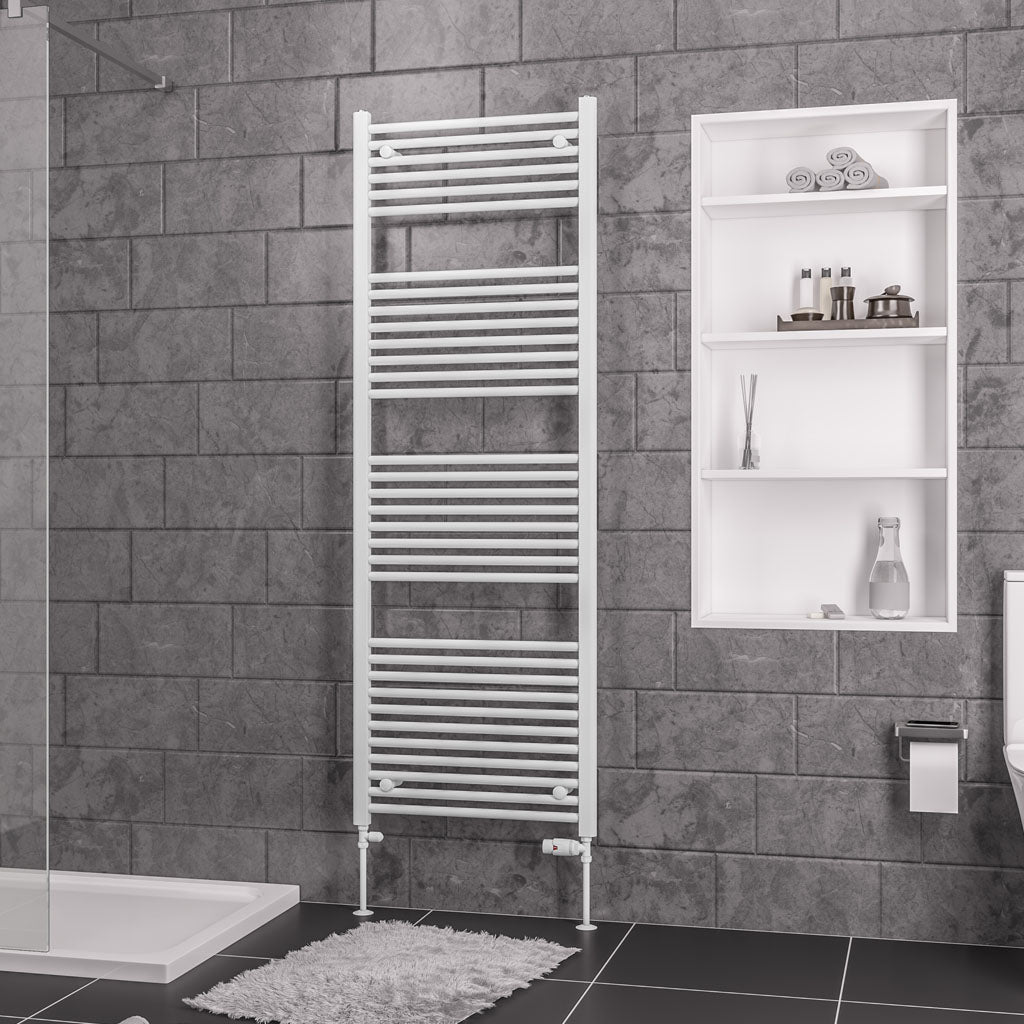 Eastbrook Biava Electric Straight Gloss White Towel Rail 1720mm x 600mm 41.0286-ELE