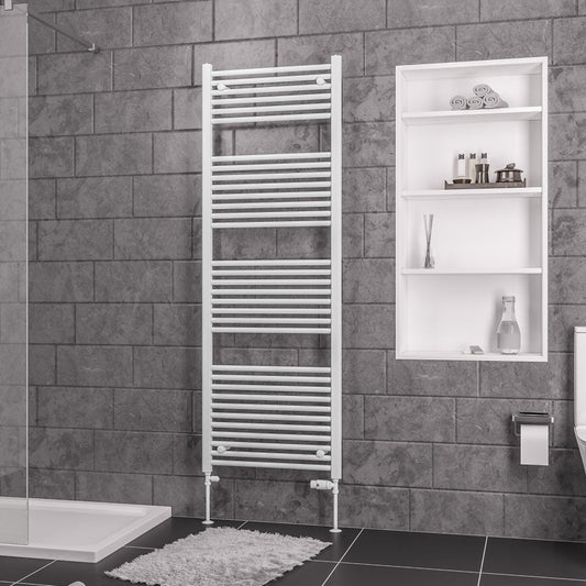 Eastbrook Biava Electric Straight Gloss White Towel Rail 1720mm x 600mm 41.0286-ELE